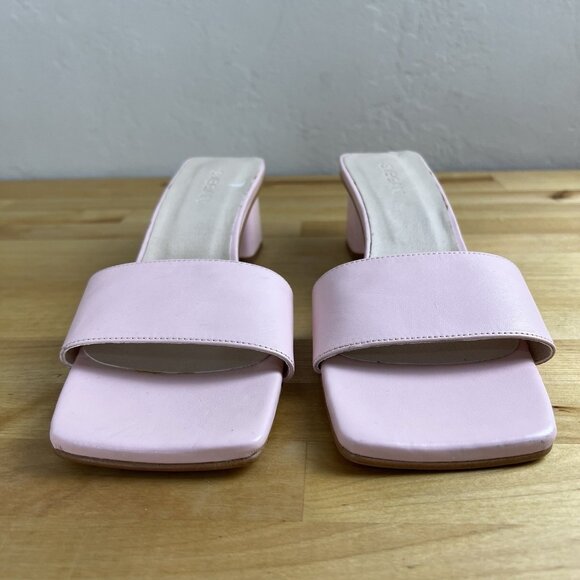 SVEGAN Alohas Pink Mules Block Heel Sandals Size EU 40 US 9 Slip-On Square Toe - Picture 4 of 13